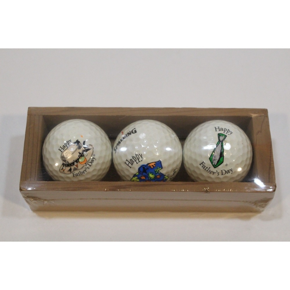 Vintage Happy Fathers Day Spalding Unique Impressions Golf Ball‎ Set Unopened